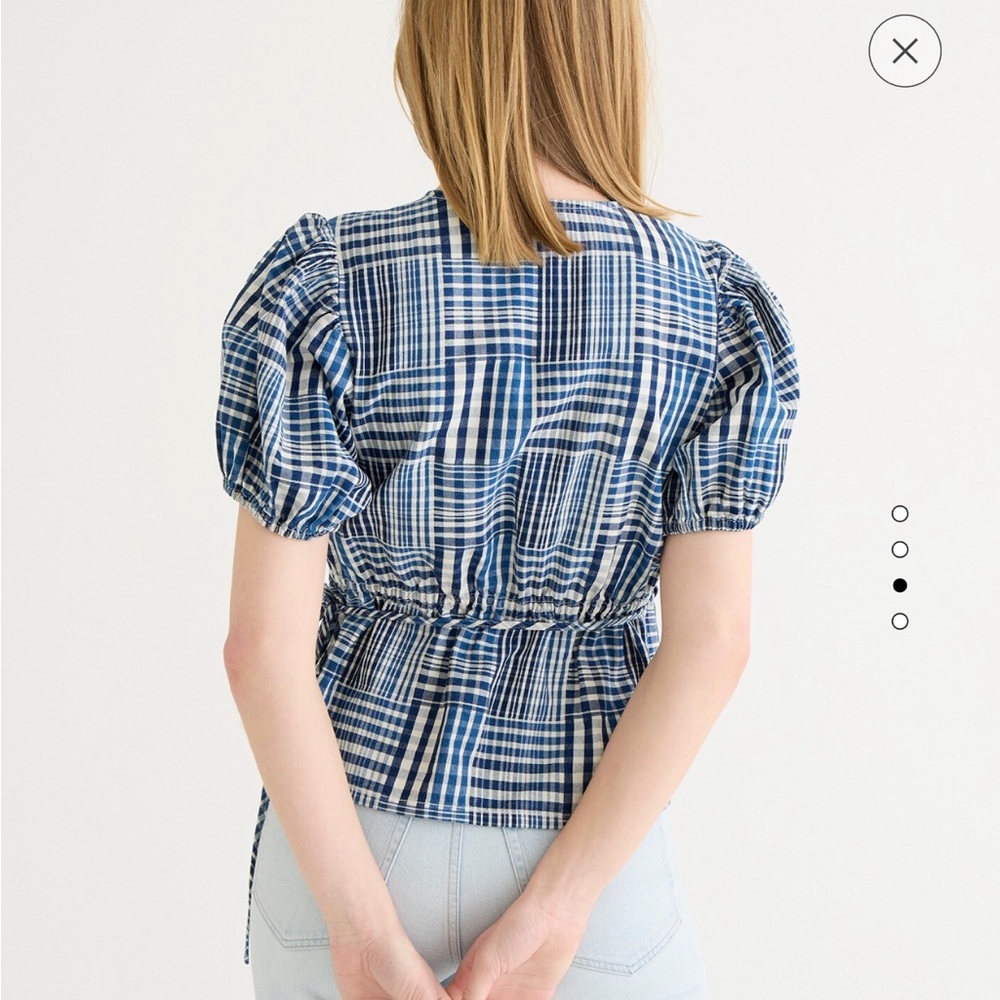 BNWT J. Crew Puff Sleeve Patchwork Shirt